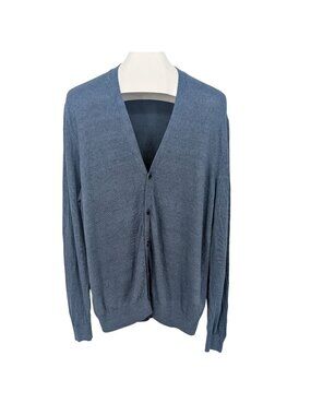 Uniqlo Button Front Cardigan Linen Blend Lightweight Layering Minimalist Size XL